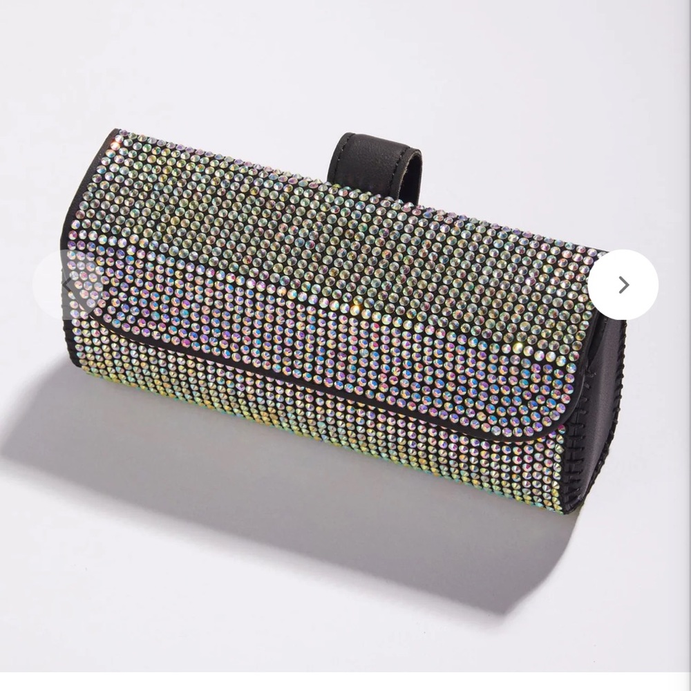 New- TOMA Crystal Embellished Black Sunglasses Case